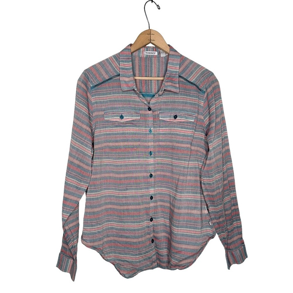 Toad&Co | Long Sleeve Chambray Button Down Shirt Size Large